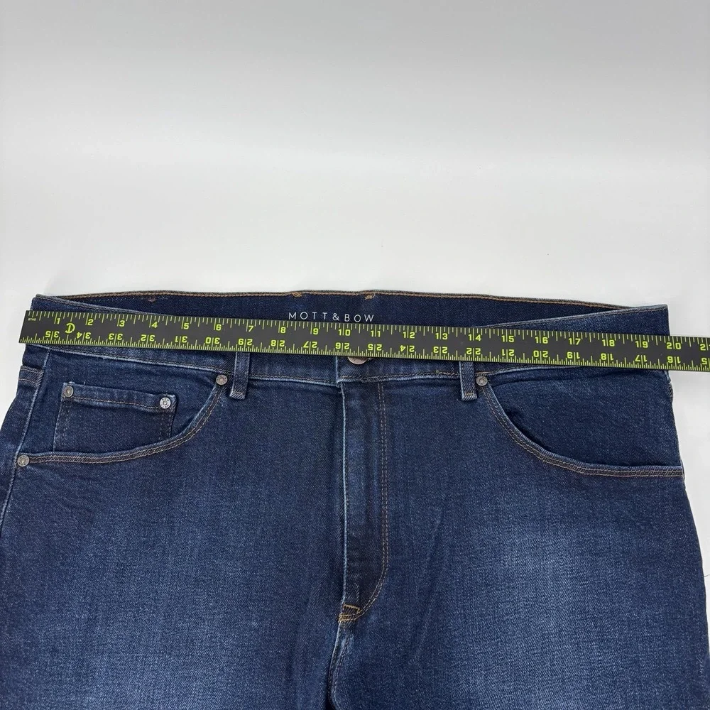 MOTT & BOW Slim Dark Blue Jeans Men's Size 38x30 Straight‎ Leg Organic Cotton